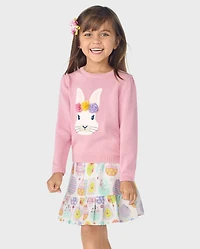 Girls Easter Egg Poplin Ruffle Skort - Spring Celebrations