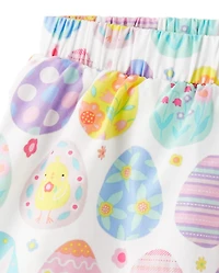 Jupe-short à volants en popeline couleur œuf de Pâques pour filles - Fêtes printemps