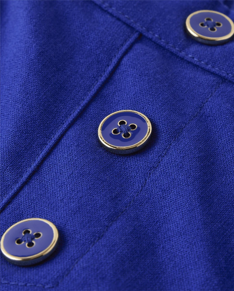 Girls Linen-Blend Cropped Wide Leg Pants - Italian Riviera