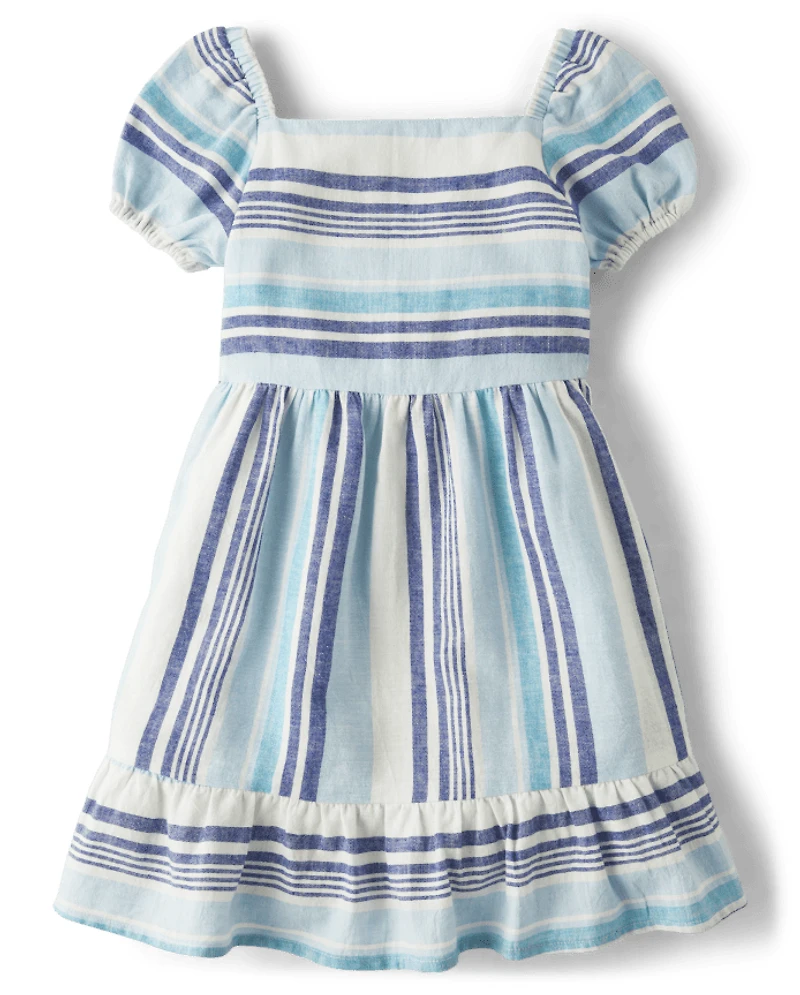 Robe rayée à volants pour fille - Bon Voyage