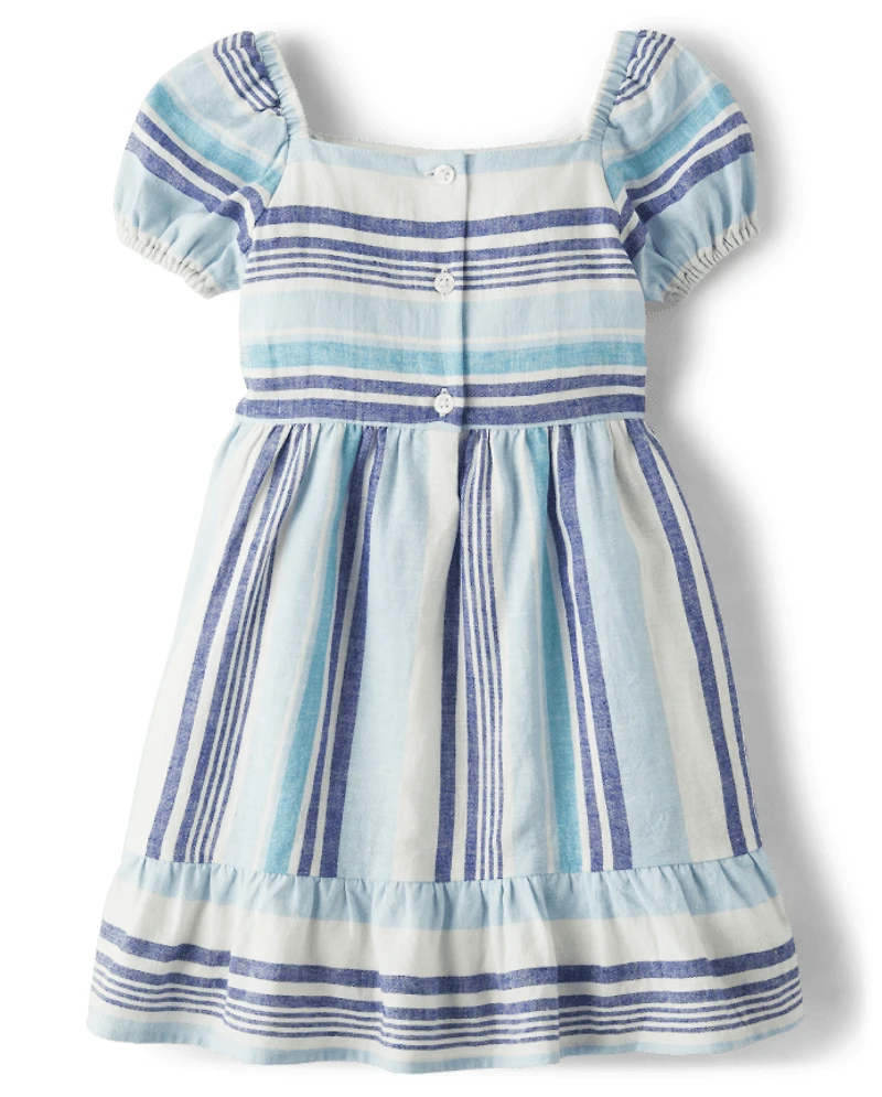 Girls Striped Tiered Dress - Bon Voyage
