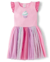 Robe tutu brodée cupcake pour fille - Boutique d'anniversaire