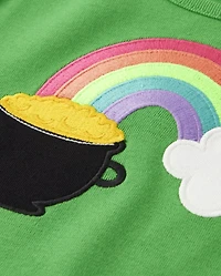 Girls Embroidered Rainbow Tutu Dress - Little Leprechaun