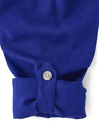 Kids Dad And Me Linen-Blend Button Up Shirt