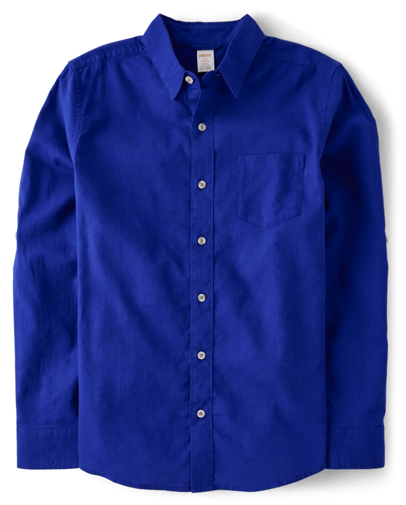 Chemise boutonnée en lin mélangé Papa et Moi pour homme