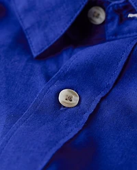 Mens Dad And Me Linen-Blend Button Up Shirt
