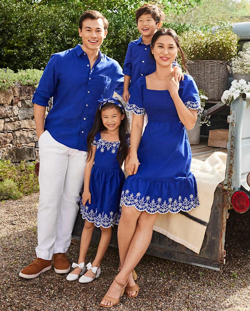 Chemise boutonnée en lin mélangé Papa et Moi pour homme