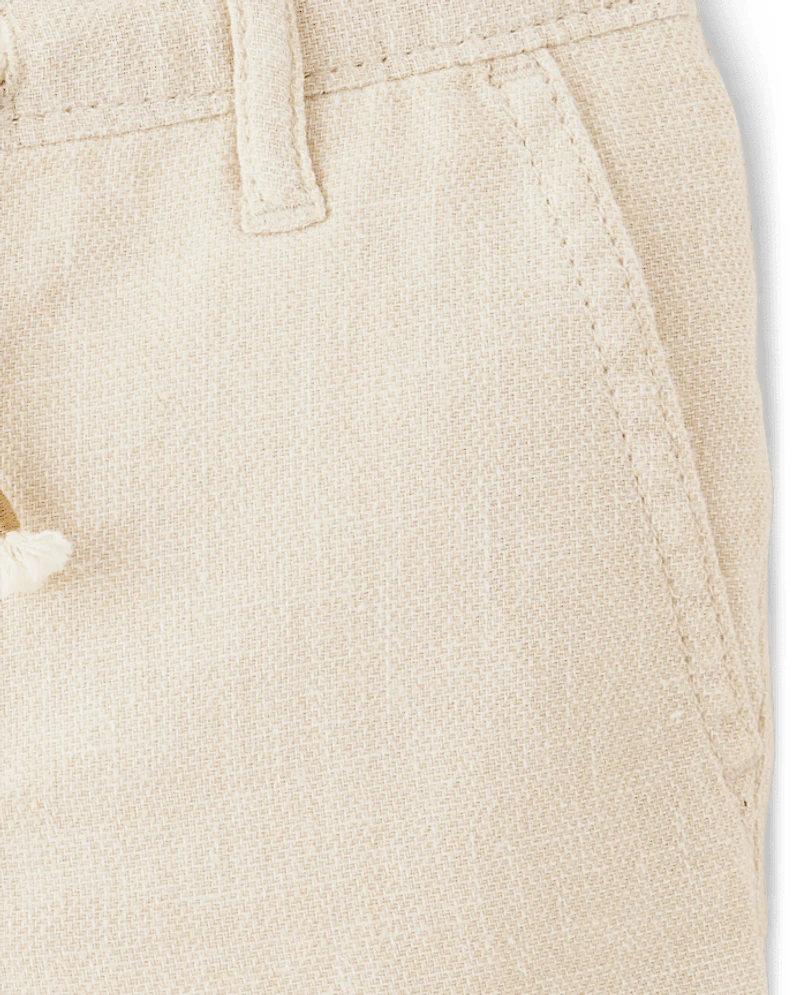 Kids Linen-Blend Pull On Shorts
