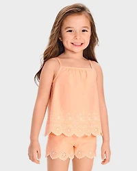 Girls Eyelet 2-Piece Outfit Set - Little Essentials