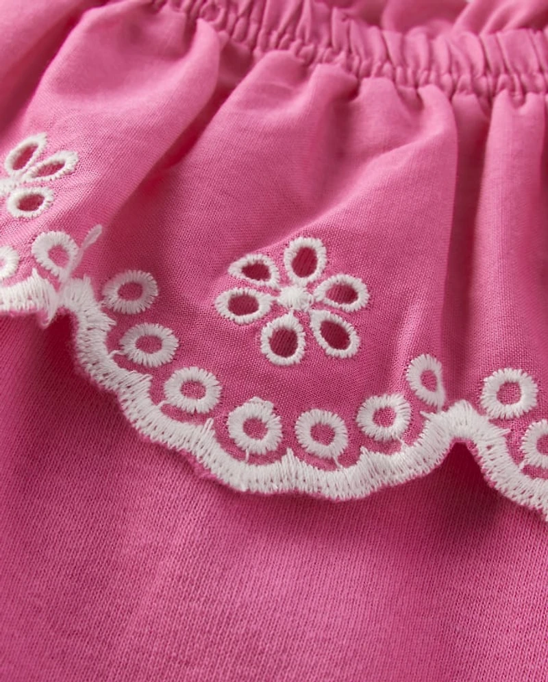 Girls Eyelet Ruffle Top