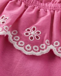 Girls Eyelet Ruffle Top