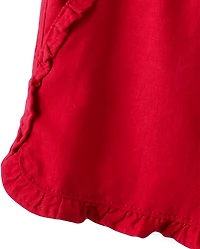 Girls Ruffle Pull On Shorts