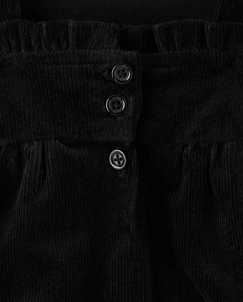 Girls Embroidered Cat Corduroy Jumper - Halloween