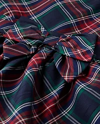 Girls Plaid Bow Ruffle Dress - Royal Christmas