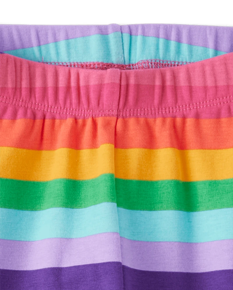 Girls Rainbow Striped Leggings - Classroom Cutie