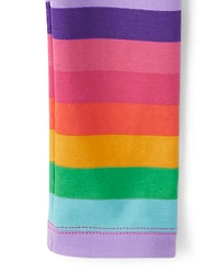 Girls Rainbow Striped Leggings - Classroom Cutie