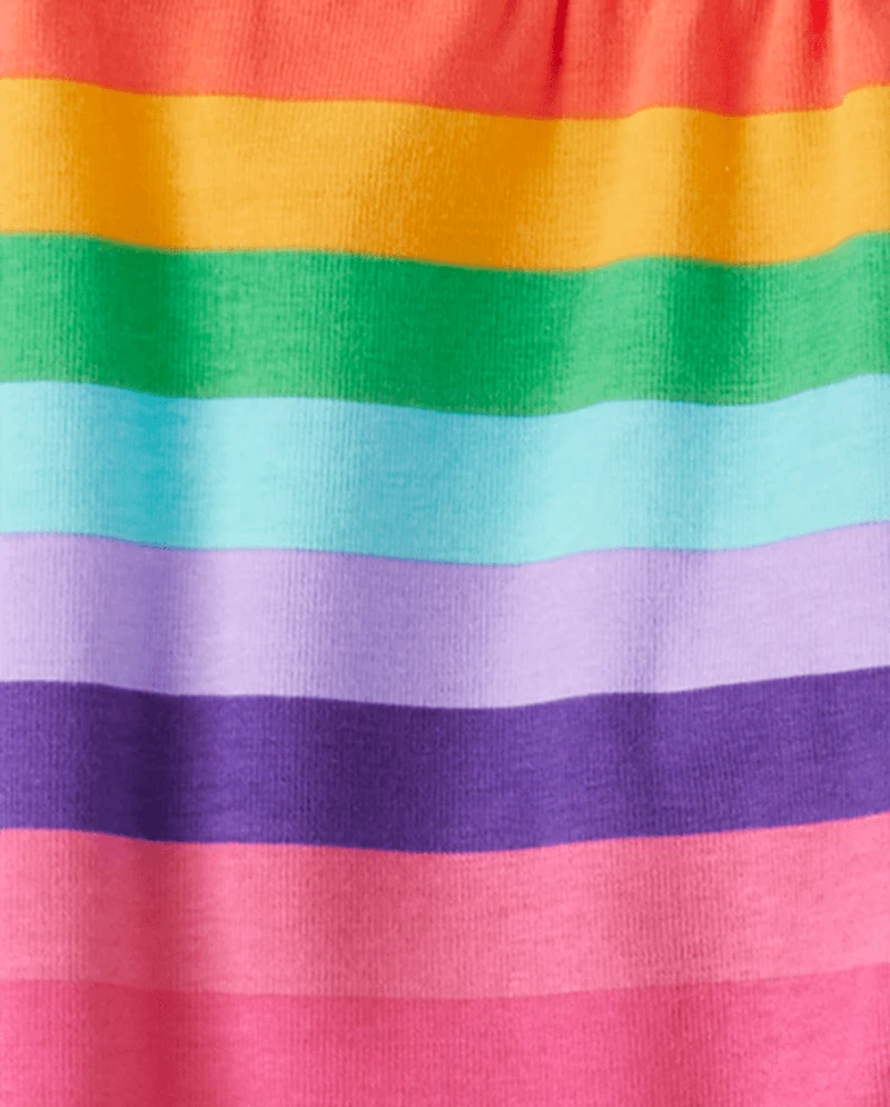 Leggings à rayures arc-en-ciel pour filles - Adorables la classe