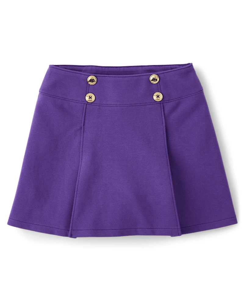 Jupe-short Fille Plissée Bouton Point de Rome - Classroom Cutie