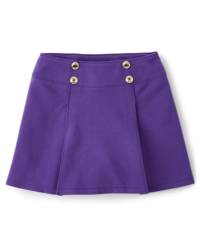 Jupe-short Fille Plissée Bouton Point de Rome - Classroom Cutie