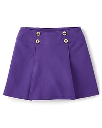 Jupe-short Fille Plissée Bouton Point de Rome - Classroom Cutie
