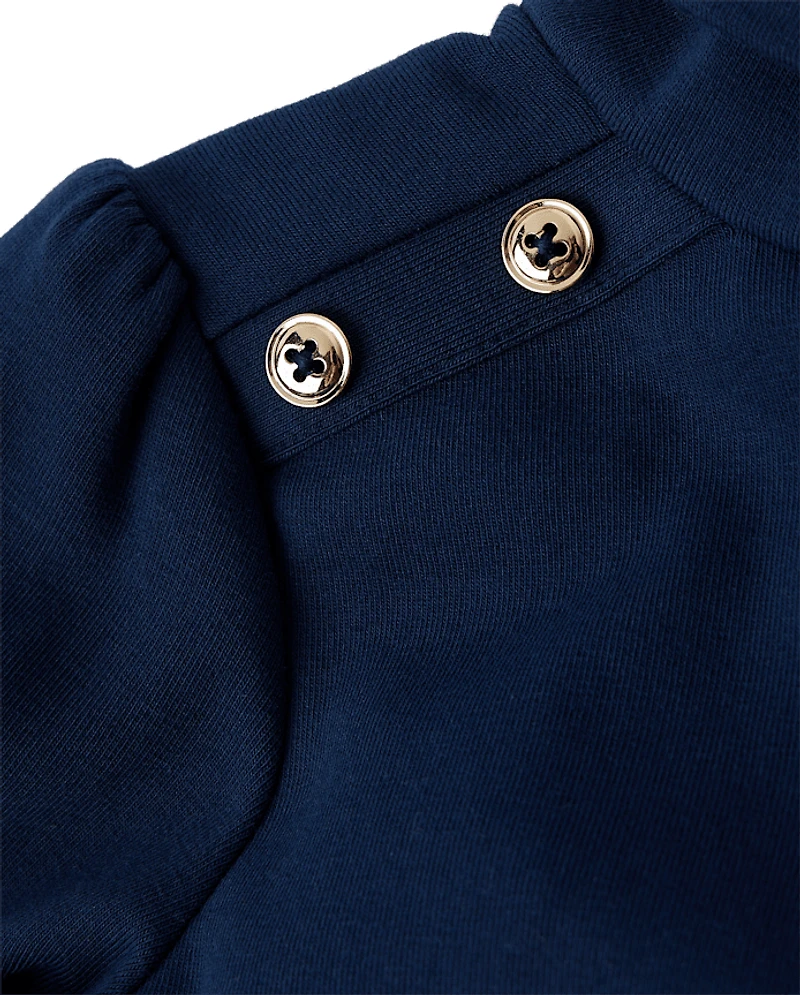 Pull à col roulé boutonné pour fille - Little Essentials