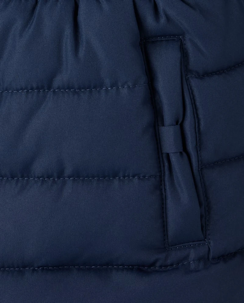 Girls Long Puffer Jacket - Little Essentials