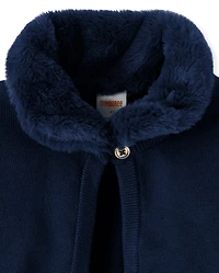 Girls Faux Fur Shrug - Royal Christmas