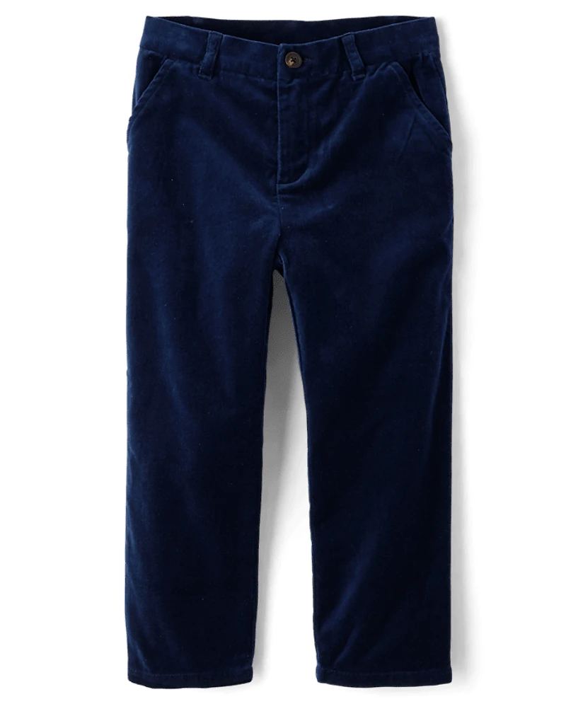 Boys Velvet Dress Pants - Royal Christmas