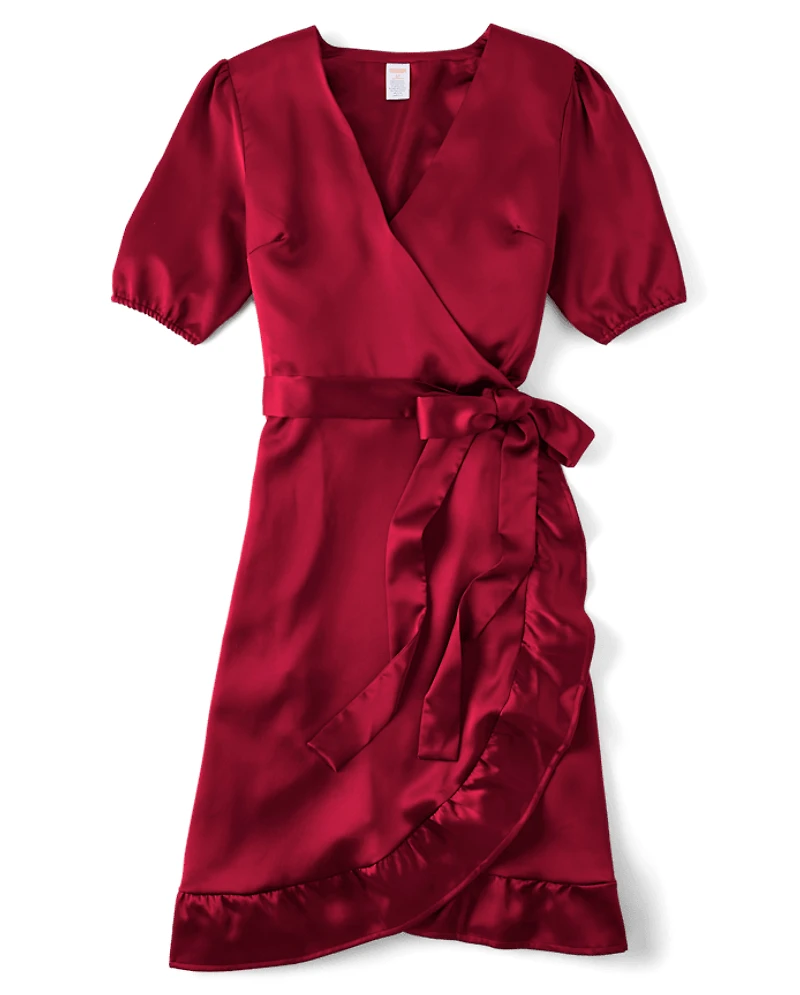 Womens Mommy And Me Ruffle Wrap Dress - All Dressed Up