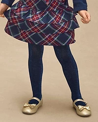 Girls Glitter Tights 2-Pack - Royal Christmas