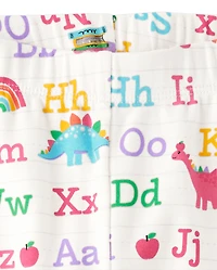 Leggings dinosaures alphabet pour filles - Adorables la classe