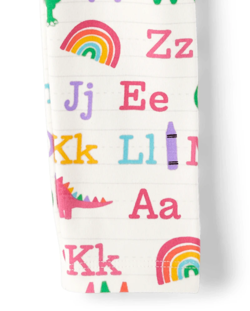 Leggings dinosaures alphabet pour filles - Adorables la classe