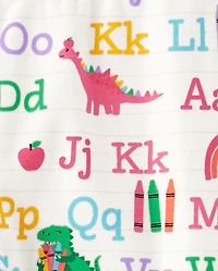 Leggings dinosaures alphabet pour filles - Adorables la classe