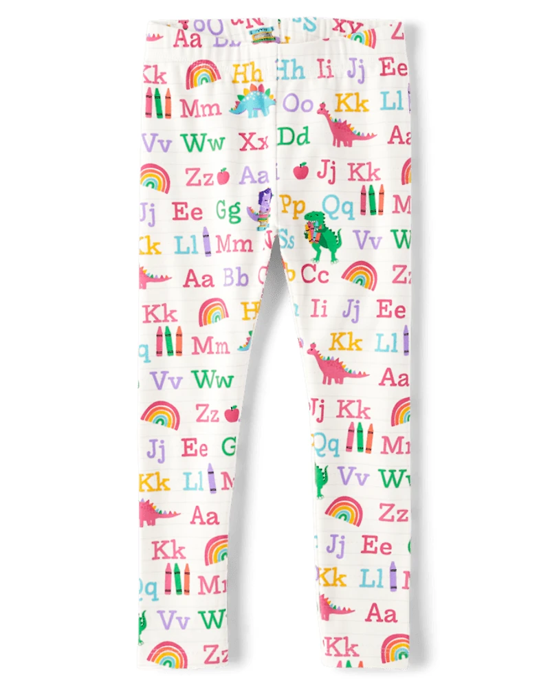 Girls Alphabet Dino Leggings - Classroom Cutie