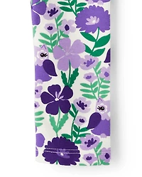 Girls Floral Owl Leggings - Classroom Cutie