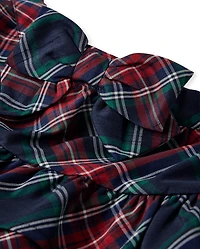 Girls Plaid Tiered Skirt - Royal Christmas