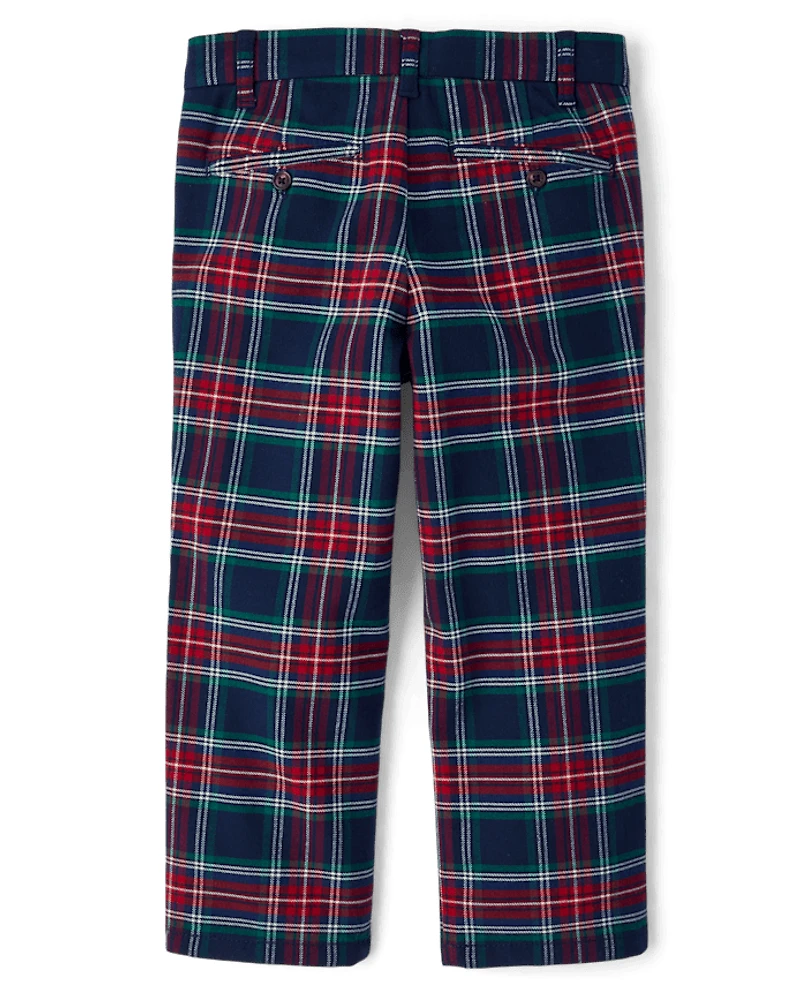 Boys Plaid Dress Pants - Royal Christmas
