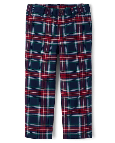 Boys Plaid Dress Pants - Royal Christmas
