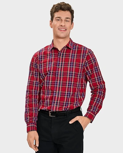 Mens Matching Family Plaid Poplin Button Up Shirt - All Dressed