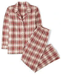 Womens Matching Family Plaid Flannel Pajamas