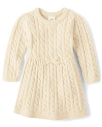 Robe pull en maille torsadée pour bébé fille
