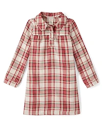 Girls Matching Family Plaid Flannel Nightgown