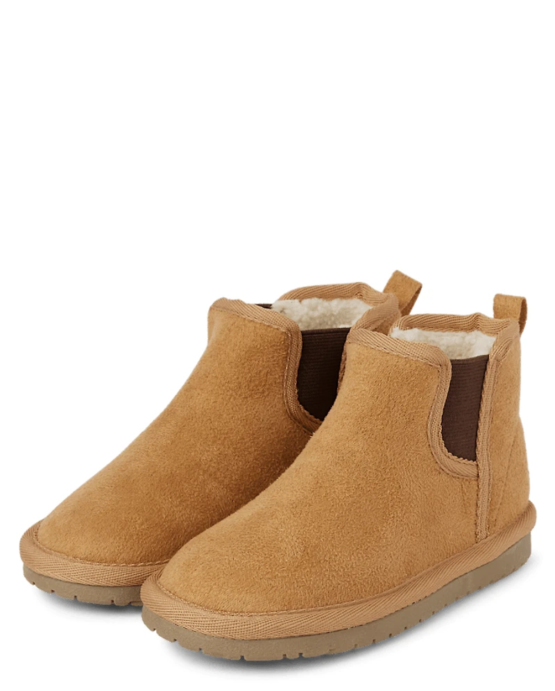 Boys Sherpa-Lined Chelsea Boots - Little Essentials