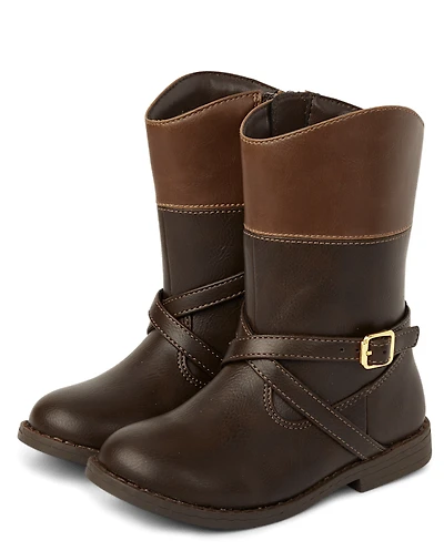 Girls Buckle Tall Boots - Little Essentials