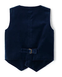 Boys Velvet Suit Vest - Royal Christmas