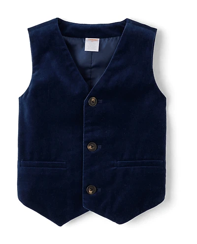 Boys Velvet Suit Vest - Royal Christmas