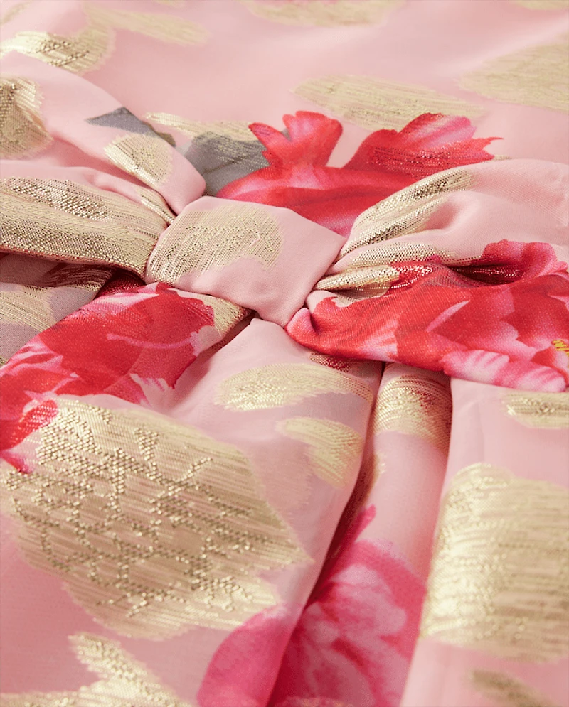 Girls Metallic Floral Fit And Flare Dress - Tiny Dancer