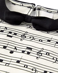 Robe évasée à motif notes de musique pour fille - Léopard