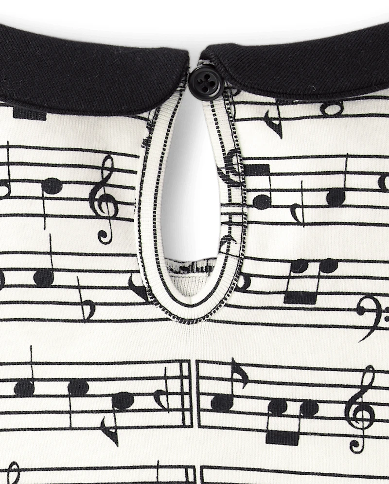 Robe évasée à motif notes de musique pour fille - Léopard