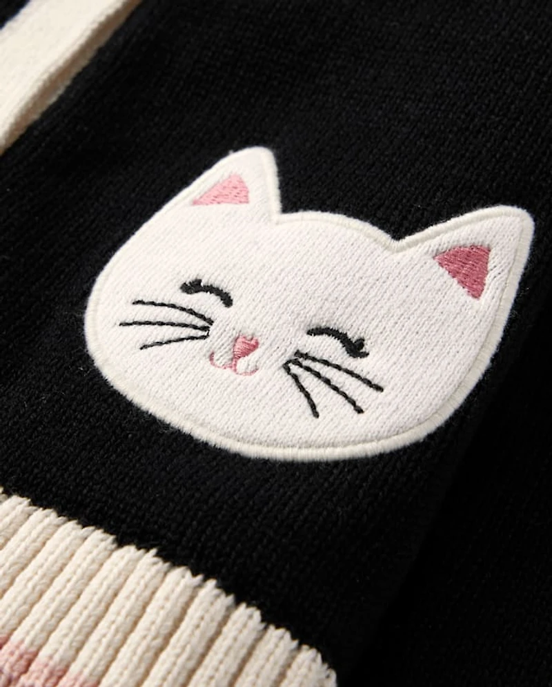 Girls Cat Cardigan - Lil' Leopard